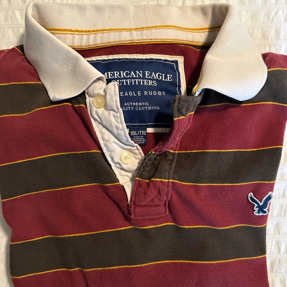 American Eagle Short Sleeved Rugby Polo